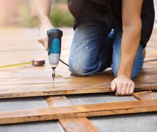 Handyman Installing Wooden Flooring